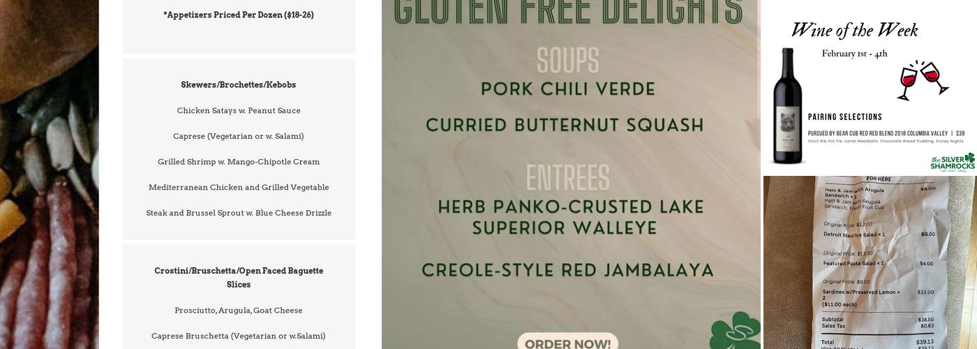 The Silver Shamrocks Menu