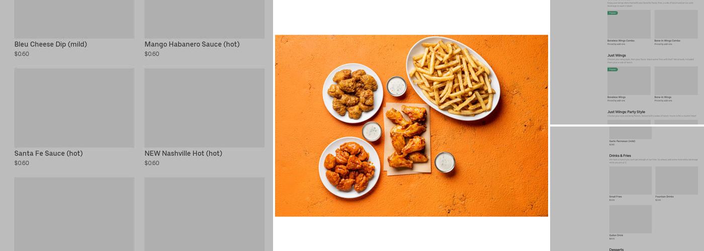 It's Just Wings Menu
