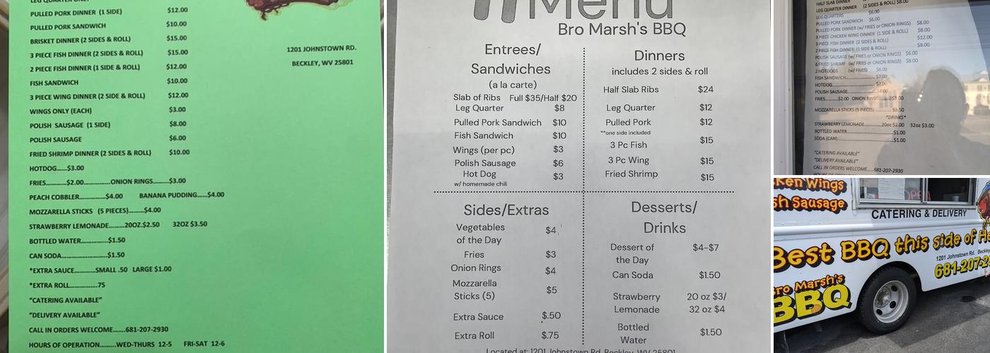 Bro Marsh Barbecue Menu