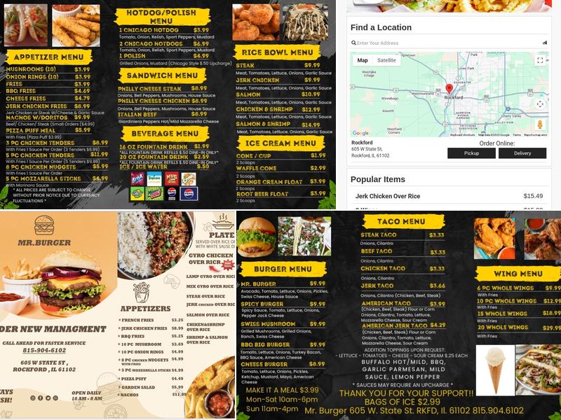 Mr. Burger Menu
