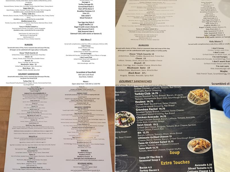 Scrambled Menu
