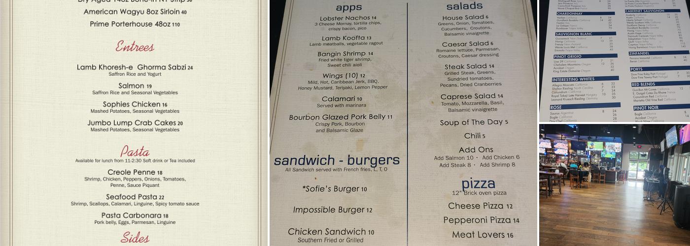 Sofie’s Steakhouse Menu