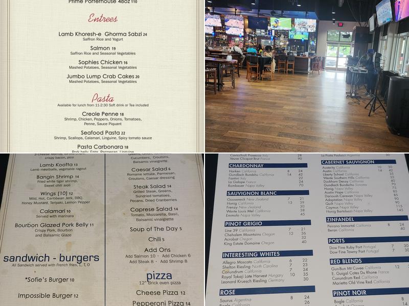 Sofie’s Steakhouse Menu