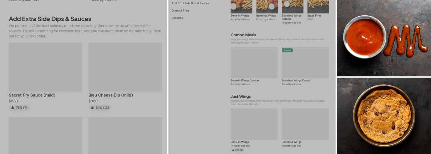 It's Just Wings Menu