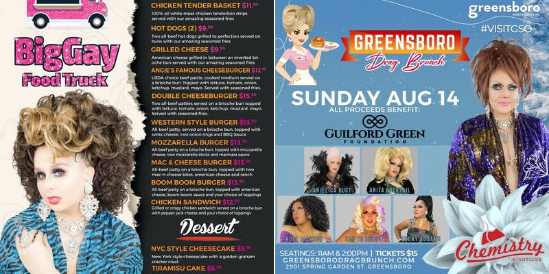 Greensboro Drag Brunch Menu