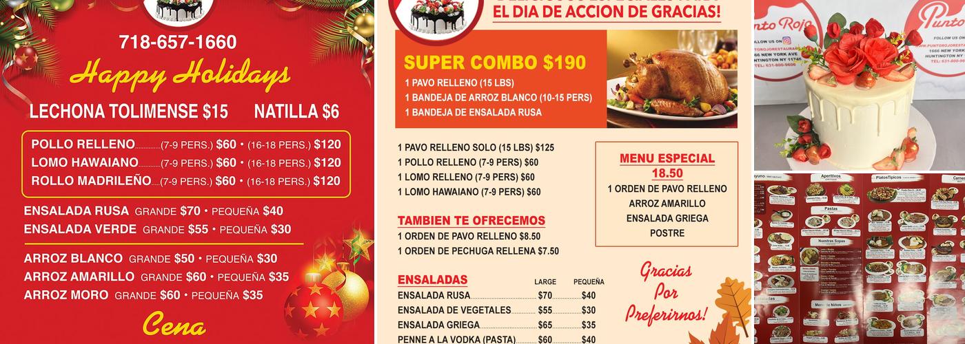 Punto Rojo Bakery and Restaurant Menu