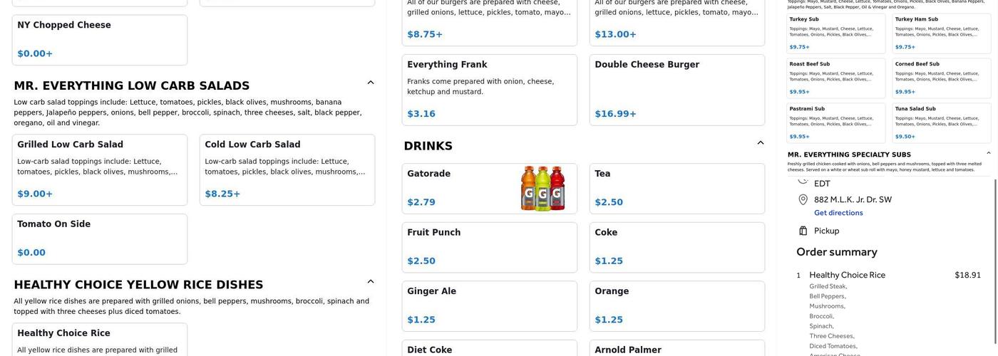 Mr. Everything Menu