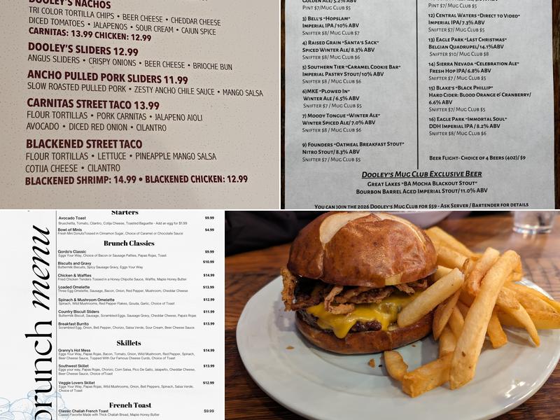 Dooley's Menu