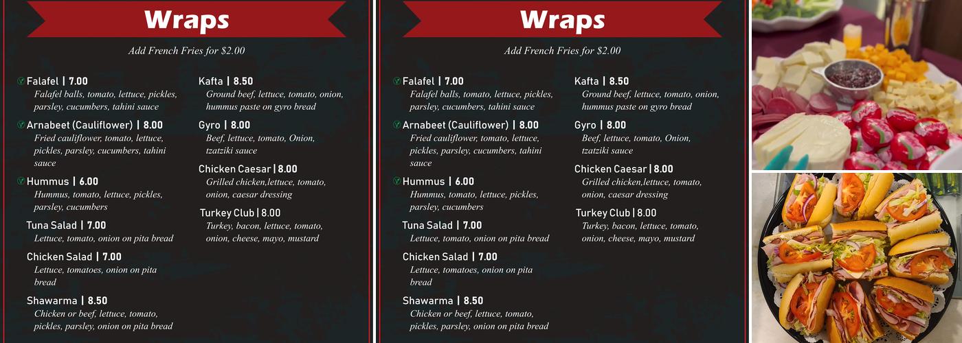 Wafa's Kitchen Menu