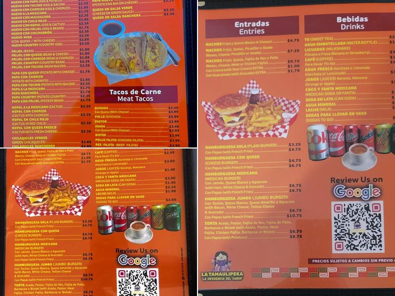La Tamaulipeka Menu