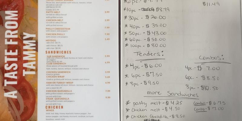 A Taste From Tammy Menu