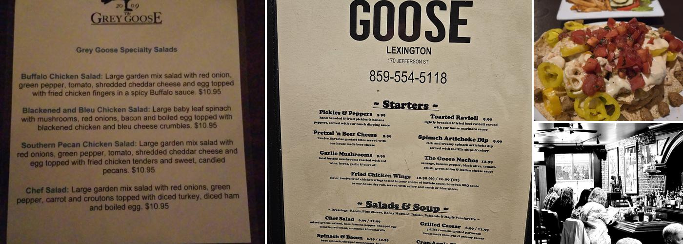 The Goose Lexington Menu
