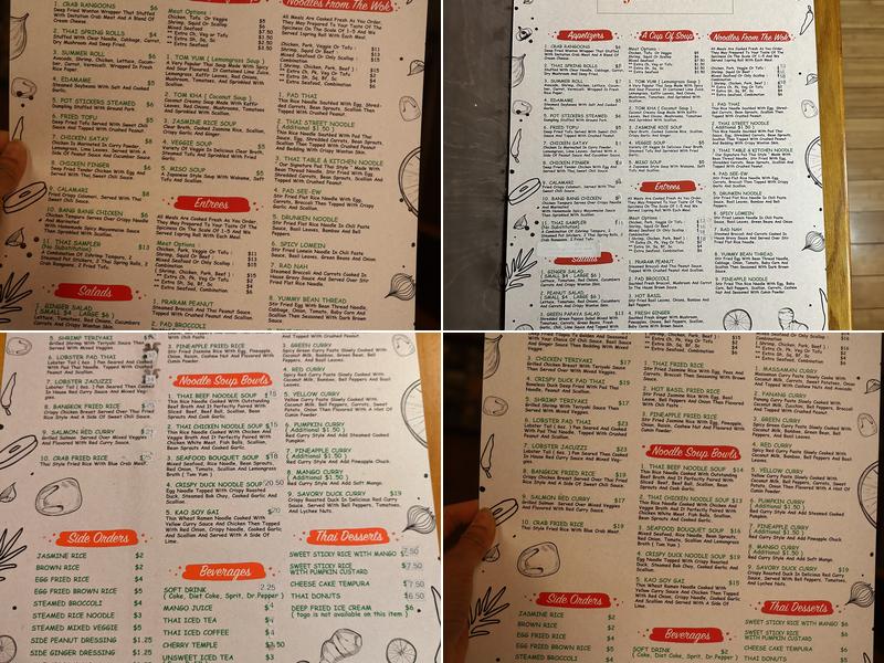 Thai Table & Kitchen Menu