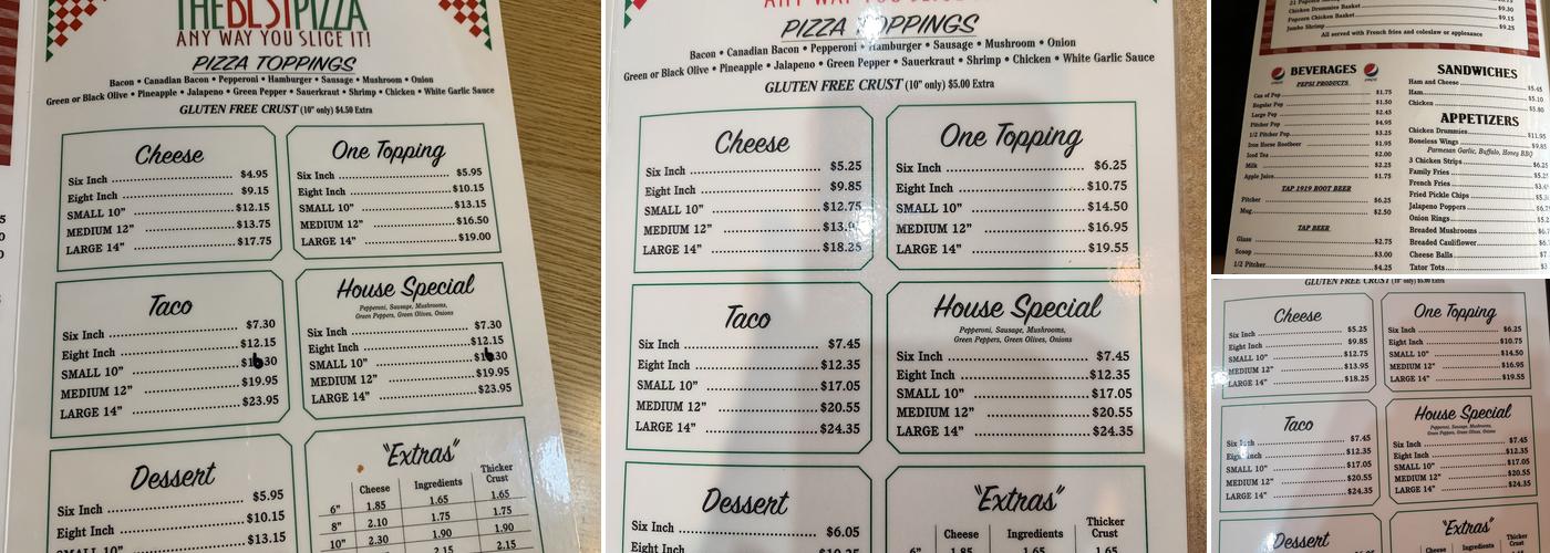 Dars Pizza Menu