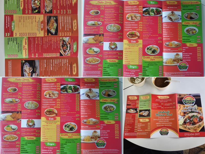 Rainbow Tacos Menu