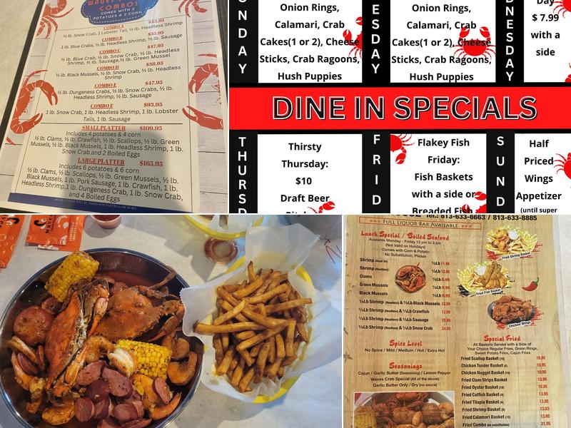 Waves Crab House Menu