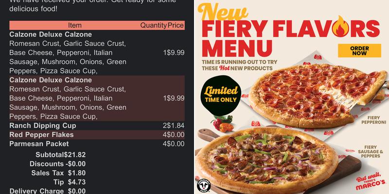 Marco's Pizza Menu