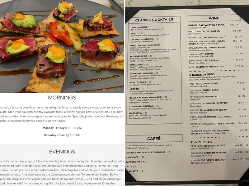 AKB, a hotel bar Menu