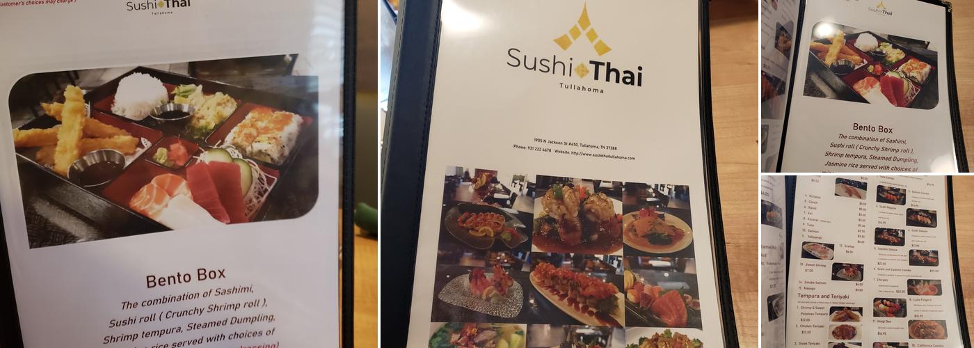 Sushi Thai Tullahoma Menu