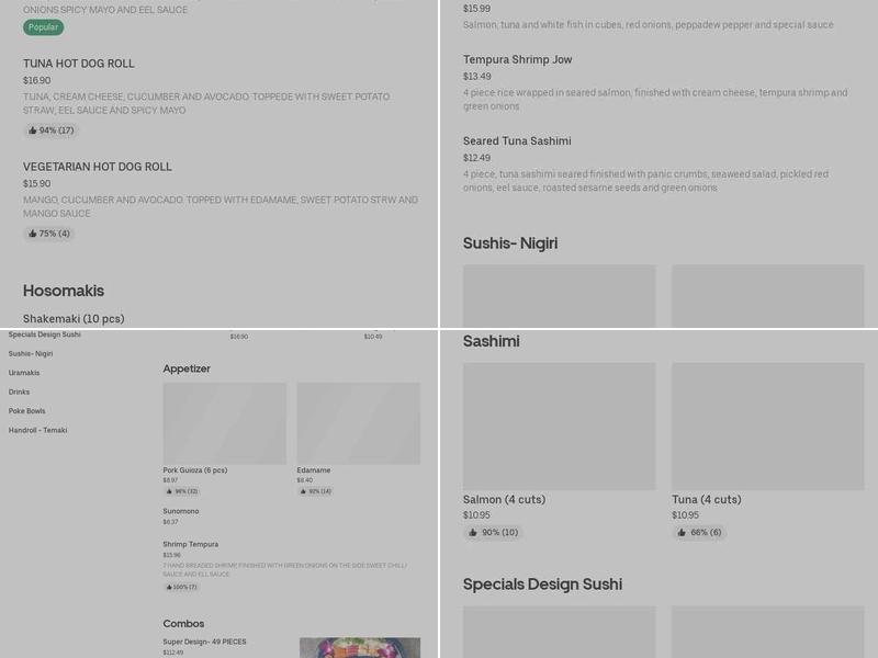 Design Sushi Menu