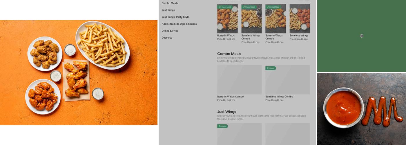 It's Just Wings Menu