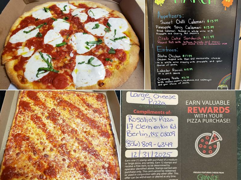 Rosalia's Pizza Menu