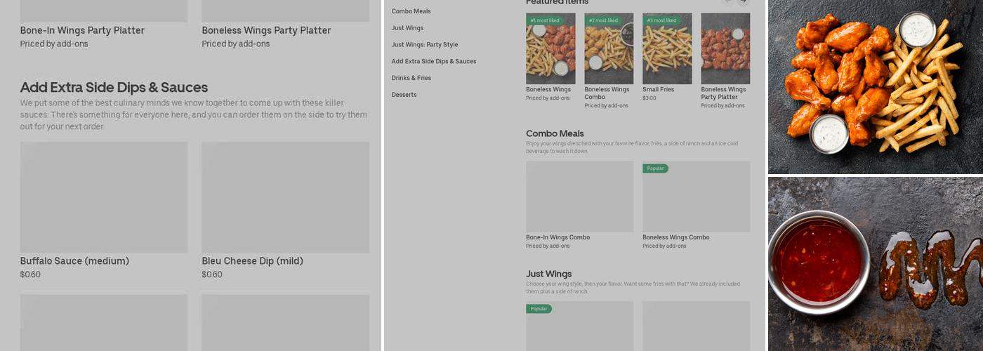 It's Just Wings Menu