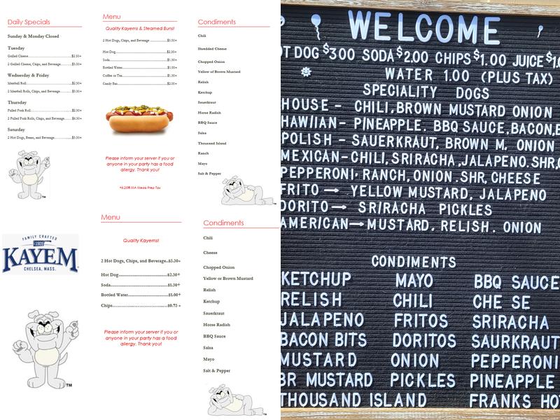 The Dog House Menu