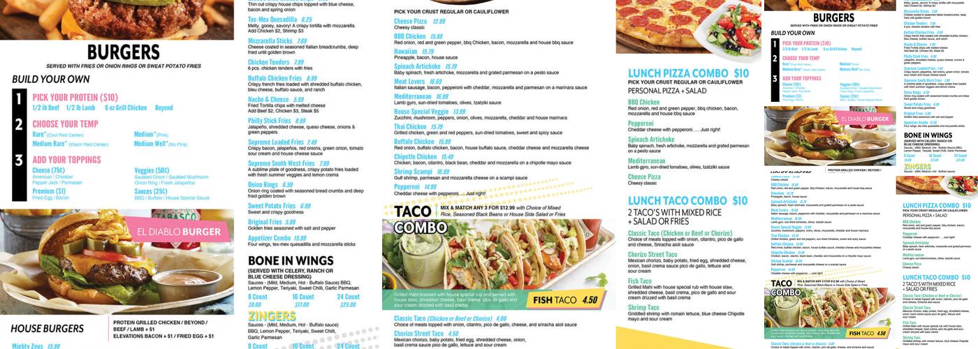 The Hideaway Cafe Menu