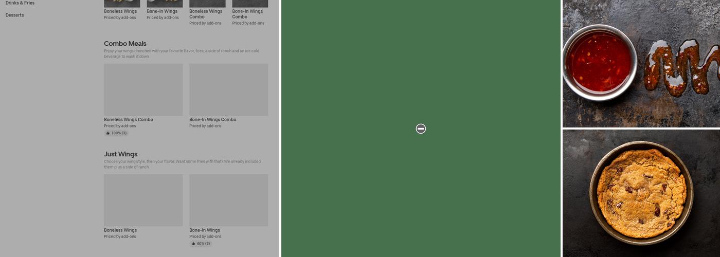 It's Just Wings Menu