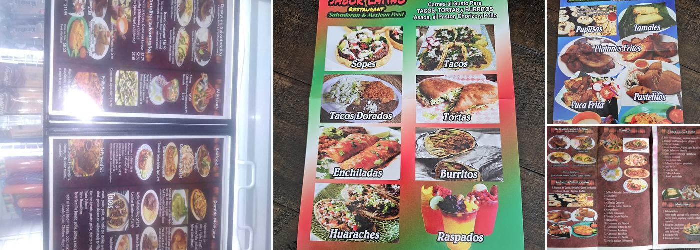 Sabor latino Menu