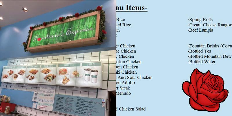 Rosalinda Express Menu