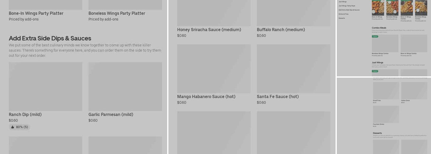 It's Just Wings Menu