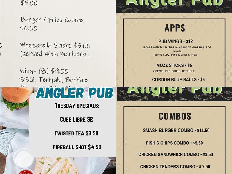 Angler Pub Menu