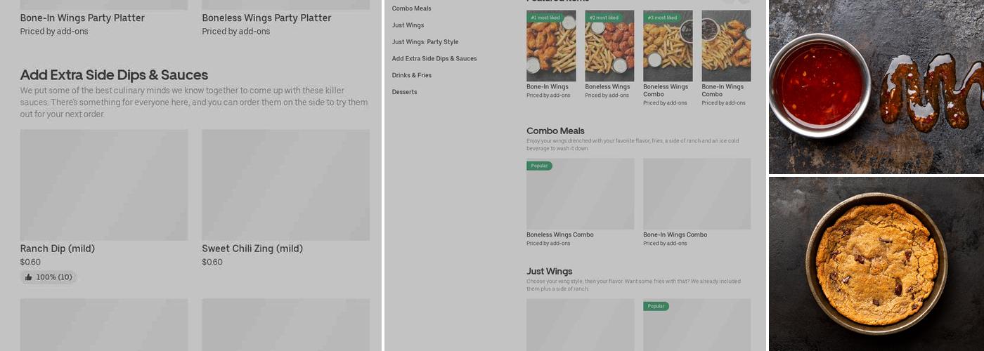 It's Just Wings Menu