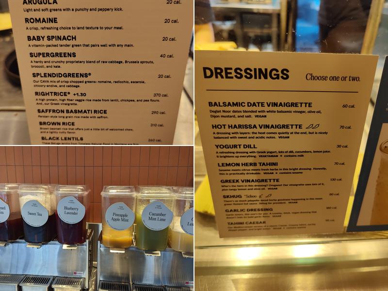CAVA Menu