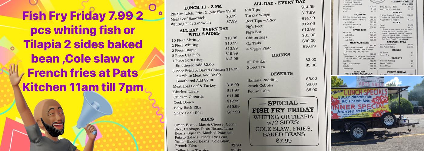 Pat's Kitchen Menu