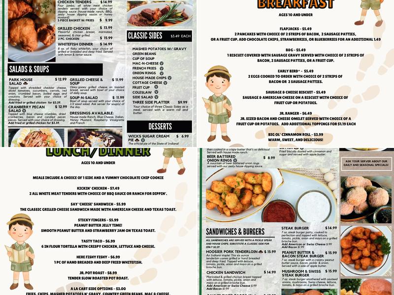 Dining at Spring Mill Inn Menu