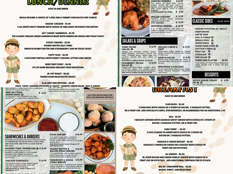 Dining at Spring Mill Inn Menu