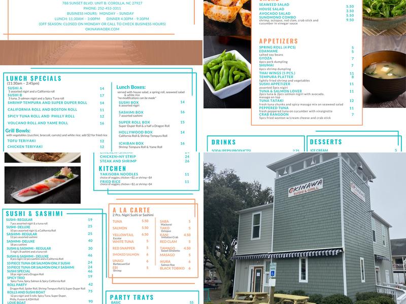 Okinawa sushi & grill Menu