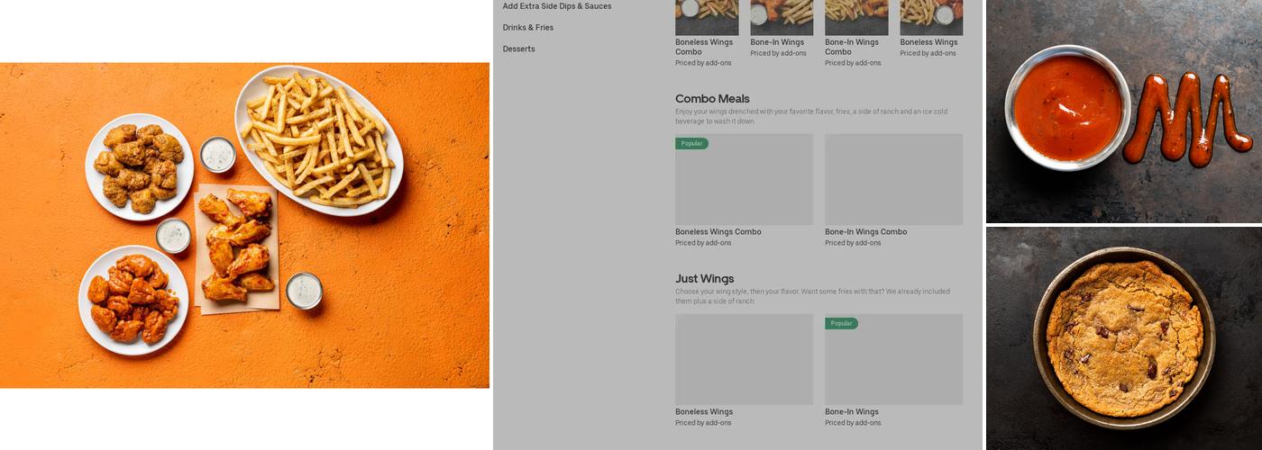 It's Just Wings Menu