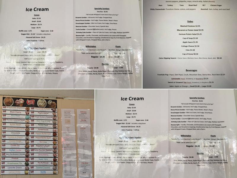 Oakes Pit Stop Menu