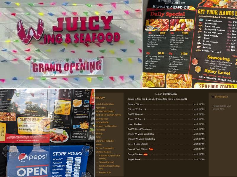 Juicy Wing & Seafood Menu