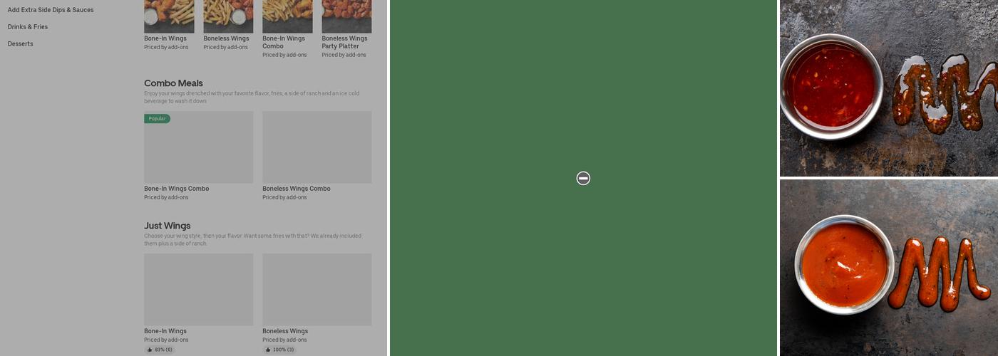 It's Just Wings Menu