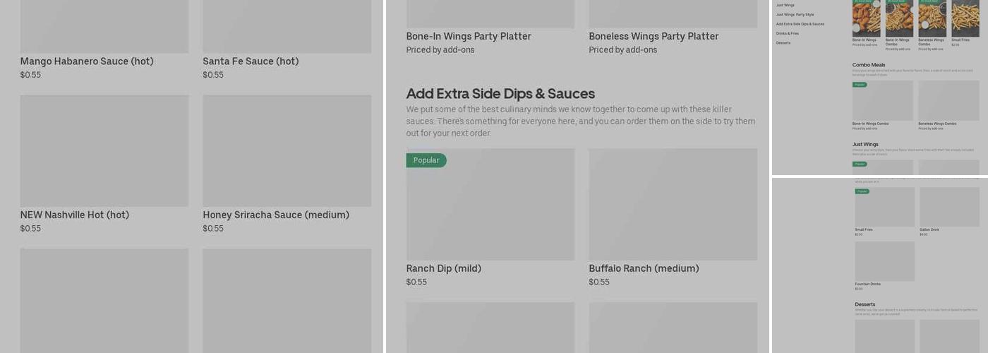 It's Just Wings Menu