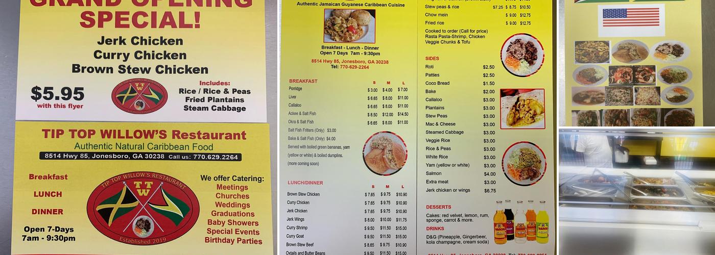 Tip Top Willow's Llc Menu