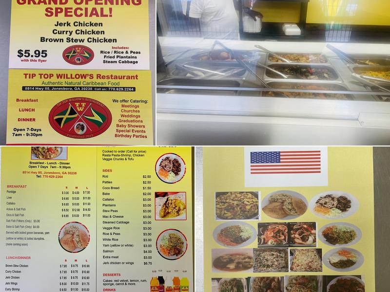 Tip Top Willow's Llc Menu