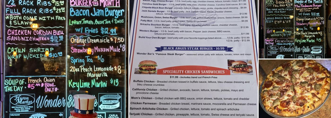 Wonder Bar & Grille Menu