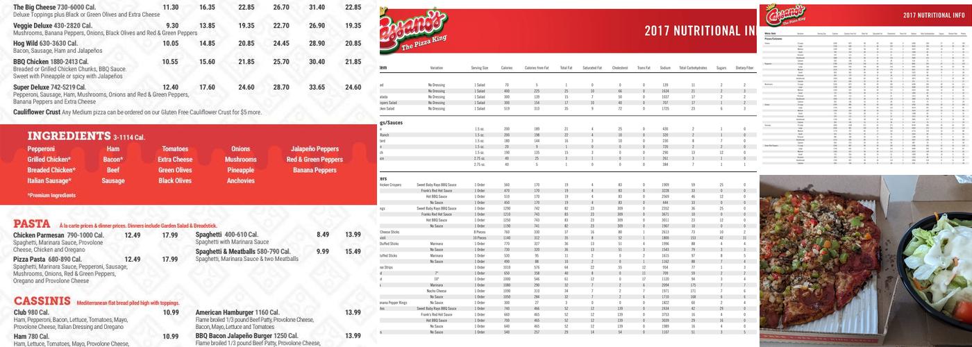 Cassano's Pizza King Menu