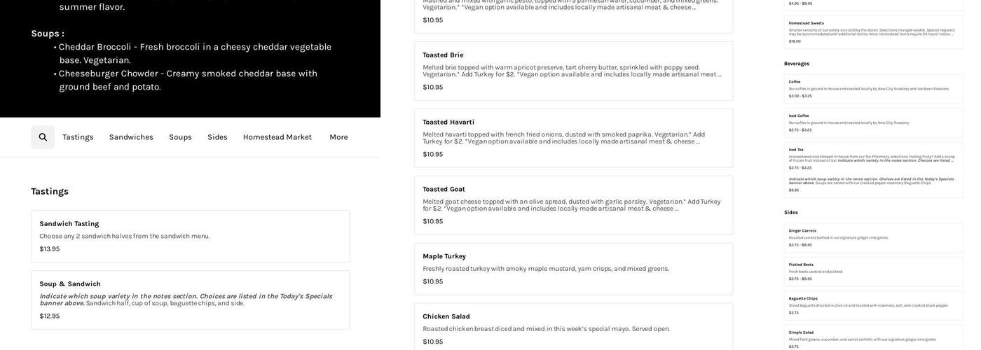 Open Face Menu